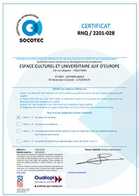 Certificat Qualiopi ECUJE Socotec