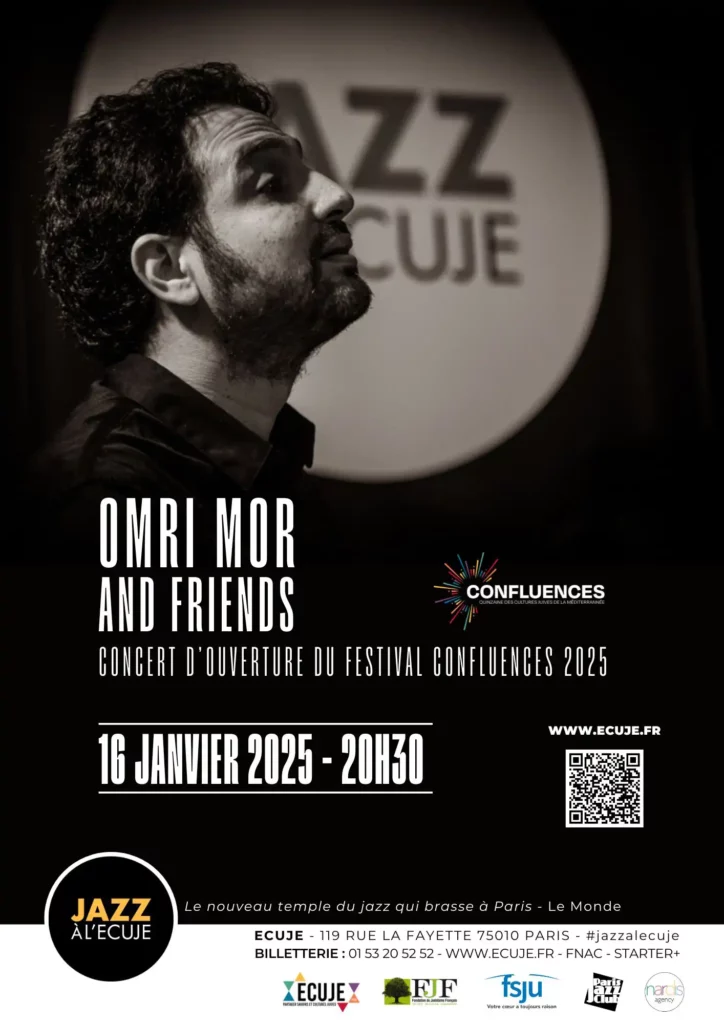 Affiche concert Jazz à l'ECUJE de Omri Mor - Festival Confluences 2025